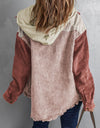 Snap Front Hooded Corduroy Shacket