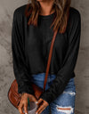 Seam Detail Round Neck Long Sleeve Top