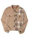 Plaid Corduroy Dropped Shoulder Jacket