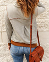 Contrast Cowl Neck Long Sleeve Top