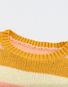 Striped Dropped Shoulder Knitted Pullover Sweater