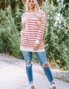 Striped Dropped Shoulder Longline Top