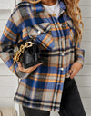 Plaid Pocketed Button Down Shacket