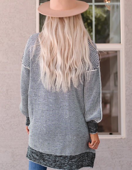 Heathered Open Front Longline Cardigan