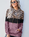 Leopard Color Block Hoodie
