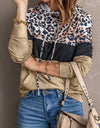 Leopard Color Block Hoodie