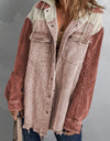 Snap Front Hooded Corduroy Shacket