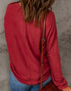 Seam Detail Round Neck Long Sleeve Top