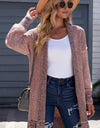 Heathered Open Front Longline Cardigan
