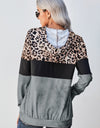 Leopard Color Block Hoodie