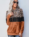 Leopard Color Block Hoodie