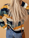Striped Dropped Shoulder Knitted Pullover Sweater