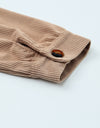Plaid Corduroy Dropped Shoulder Jacket