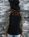 Leopard Print Grommet Long Sleeve Tee