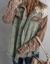 Snap Front Hooded Corduroy Shacket