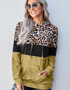 Leopard Color Block Hoodie