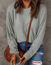 Seam Detail Round Neck Long Sleeve Top