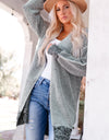 Heathered Open Front Longline Cardigan