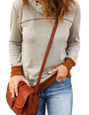 Contrast Cowl Neck Long Sleeve Top