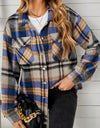 Plaid Pocketed Button Down Shacket