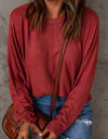 Seam Detail Round Neck Long Sleeve Top