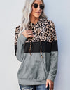 Leopard Color Block Hoodie