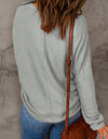 Seam Detail Round Neck Long Sleeve Top
