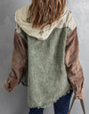 Snap Front Hooded Corduroy Shacket