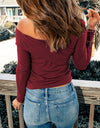 V-Neck Long Sleeve Top