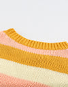 Striped Dropped Shoulder Knitted Pullover Sweater