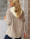 Snap Front Hooded Corduroy Shacket