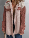 Snap Front Hooded Corduroy Shacket