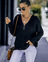 Zip-Up Distressed Hooded Cardigan