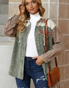 Snap Front Hooded Corduroy Shacket