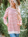 Striped Dropped Shoulder Longline Top