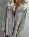 Snap Front Hooded Corduroy Shacket