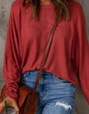 Seam Detail Round Neck Long Sleeve Top