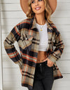 Plaid Pocketed Button Down Shacket