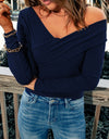 V-Neck Long Sleeve Top