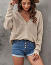 Zip-Up Distressed Hooded Cardigan