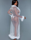 BW1650WT Marabou Robe White