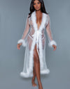 BW1650WT Marabou Robe White