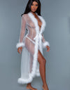 BW1650WT Marabou Robe White