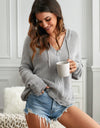 Zip-Up Distressed Hooded Cardigan