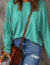 Seam Detail Round Neck Long Sleeve Top