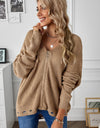 Zip-Up Distressed Hooded Cardigan