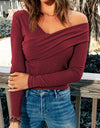 V-Neck Long Sleeve Top