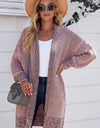 Heathered Open Front Longline Cardigan