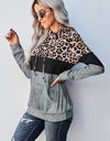 Leopard Color Block Hoodie