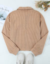 Plaid Corduroy Dropped Shoulder Jacket